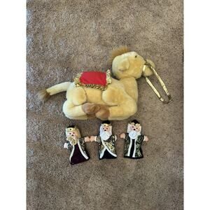 Vtg House of Lloyd Christmas The Magi's Camel and Three Wise Men 20x15 Plush